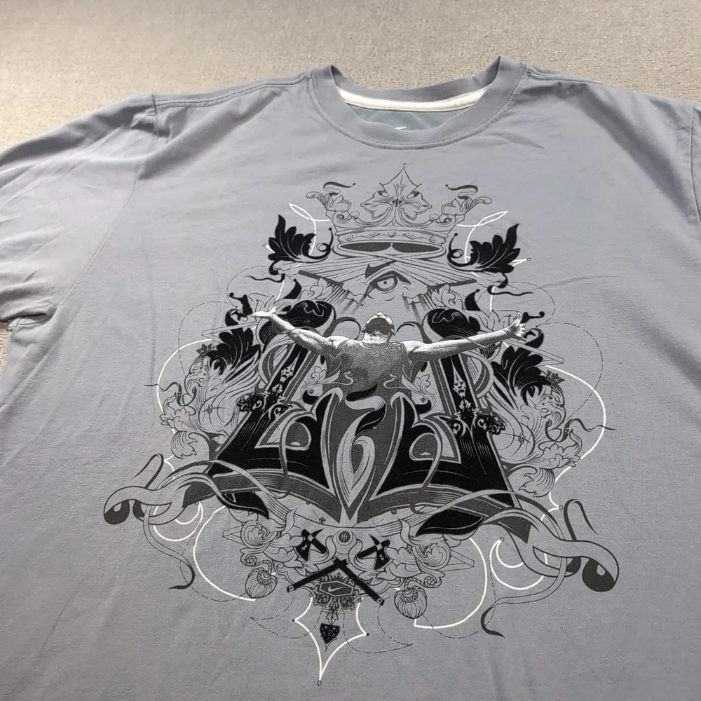 Nike Dri-Fit Lebron‎ James Crown & Arms T-shirt Large Rare Gray Embroidery Fur